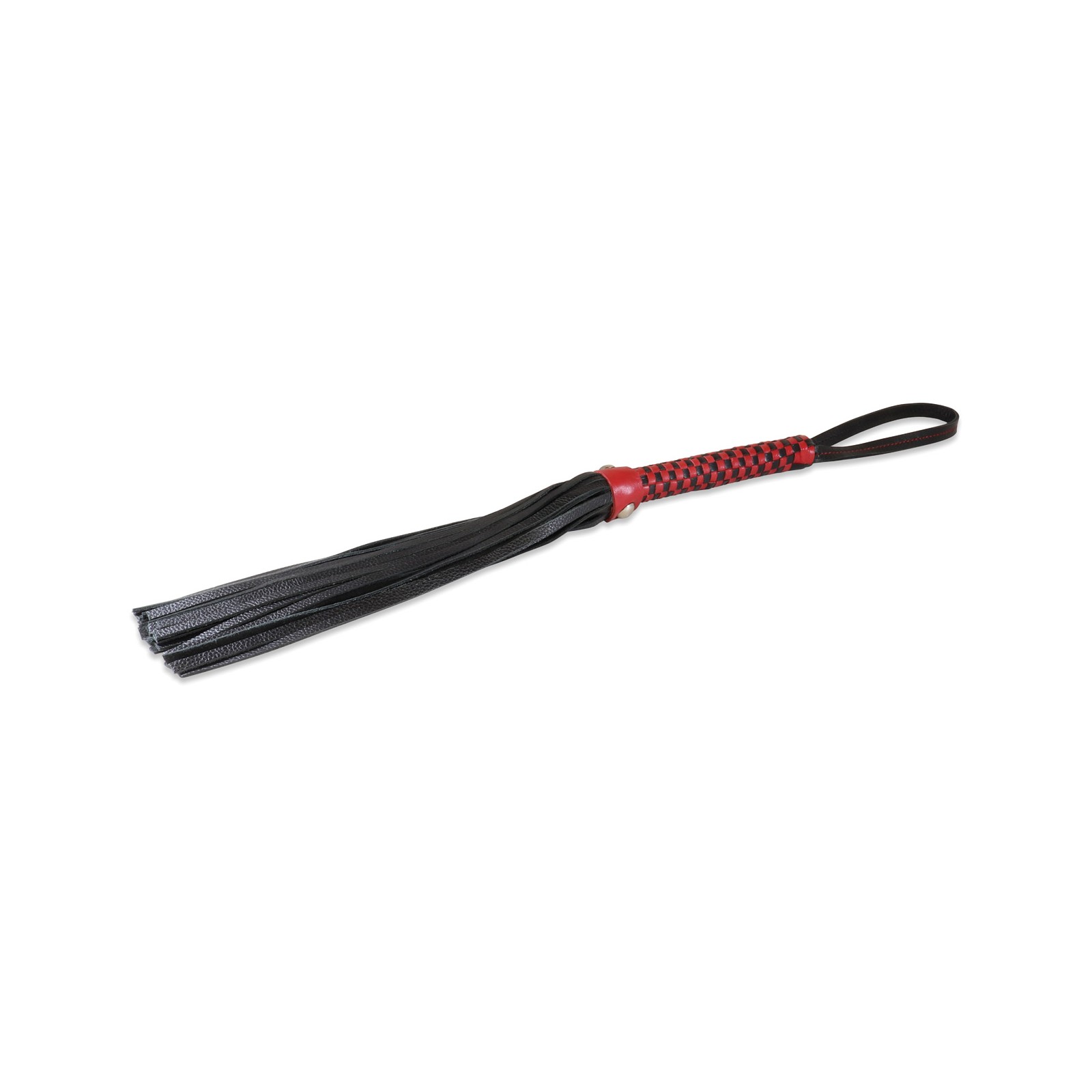 Sultra Classic Weave Grip Lambskin Flogger - Black/Ruby