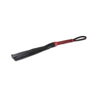 Sultra Classic Weave Grip Lambskin Flogger - Black/Ruby