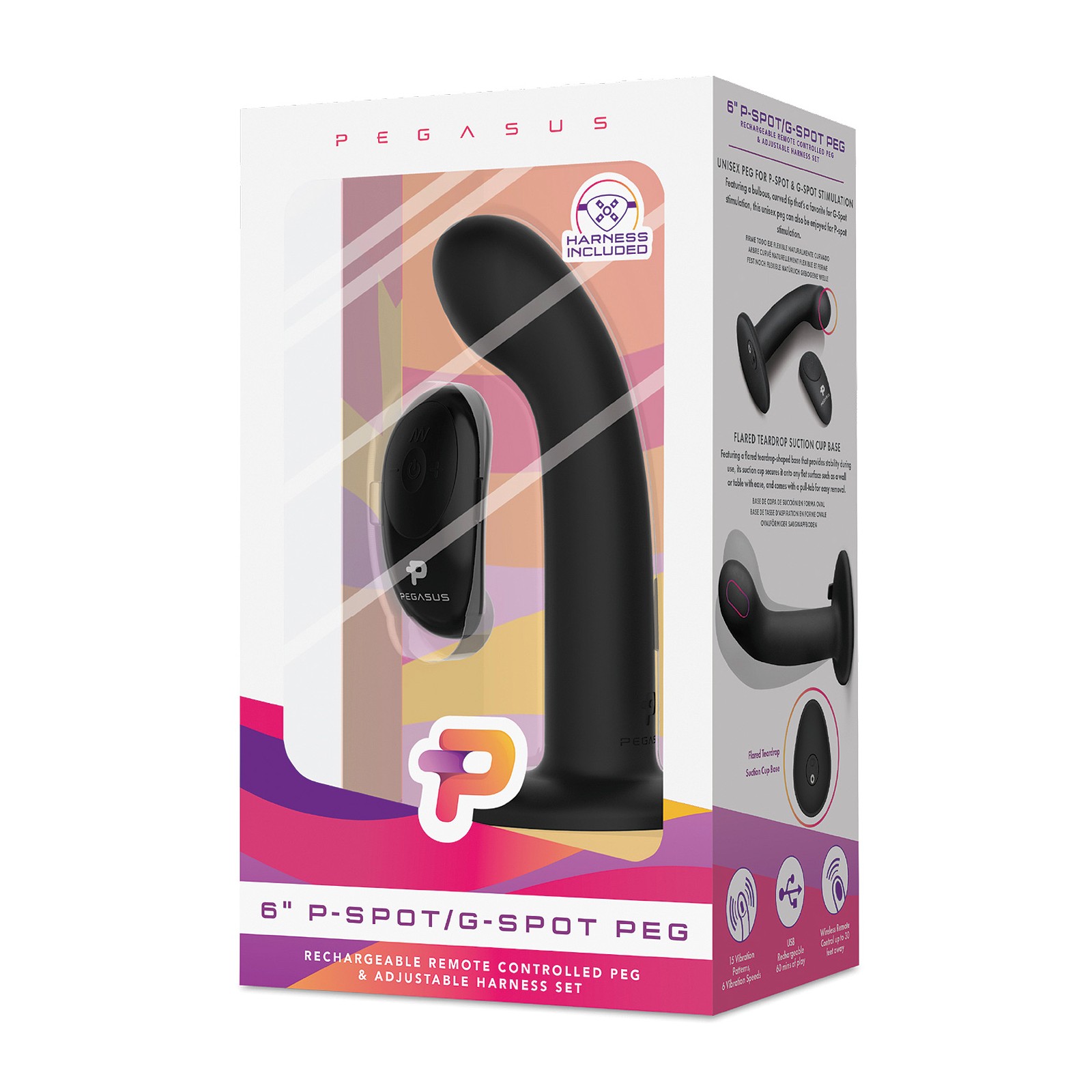 Pegasus 6" Vibrador para Estimulación del Punto G con Arnés Ajustable