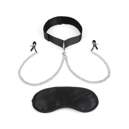 Lux Fetish Collar & Nipple Clamps