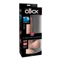 King Cock Plus 7.5 Triple Density Cock with Balls - Realistic Experience