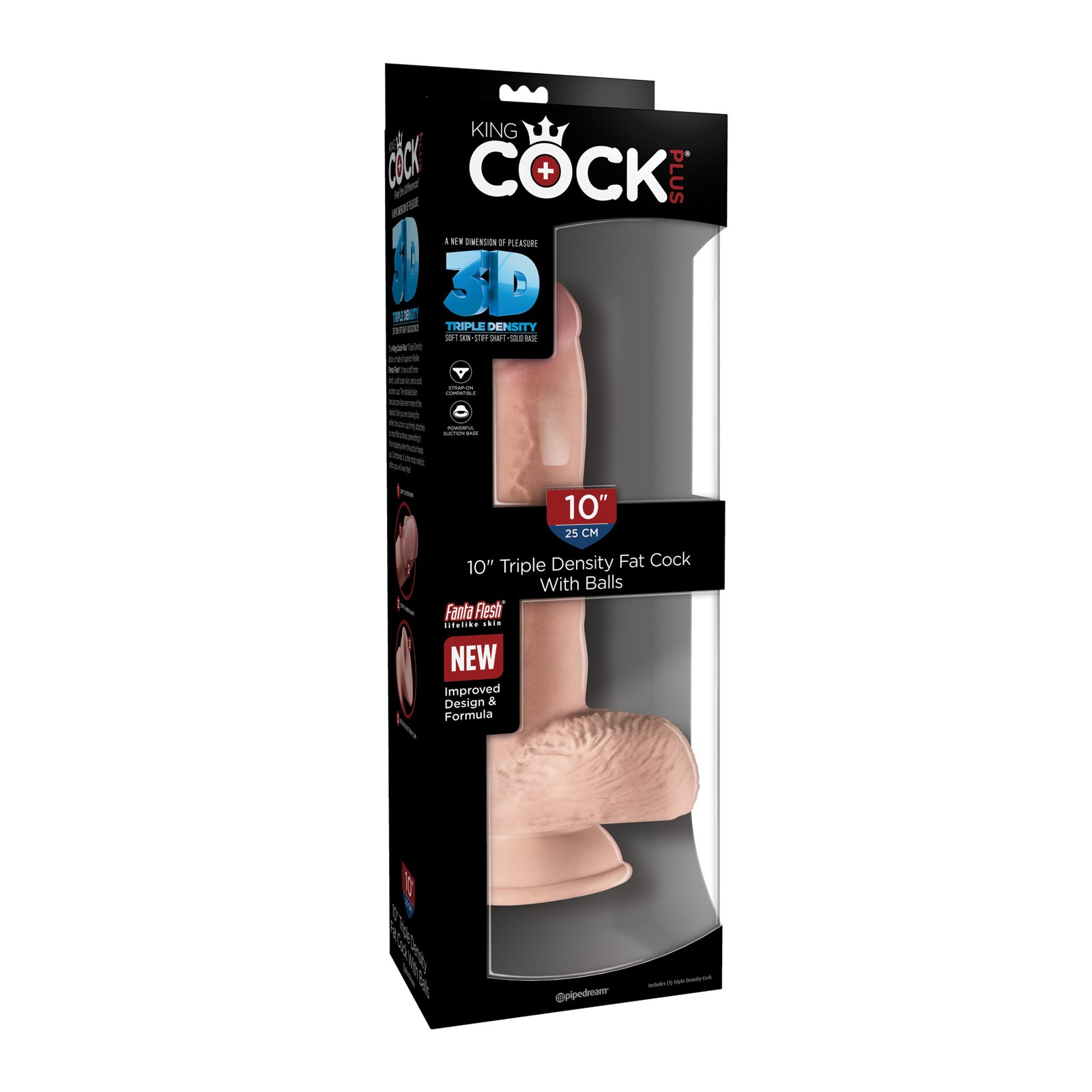 King Cock Plus 10" Cock Grueso de Triple Densidad para Placer Realista