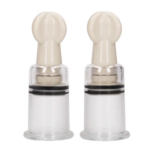 Shots Pumped Nipple Suction Set Medium Clear