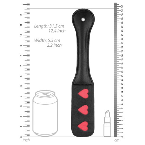 Shots Ouch Hearts Paddle Black - BDSM Fun