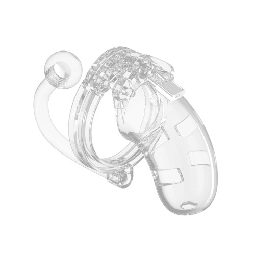 Shots Man Cage Chastity Cage with Plug - Clear