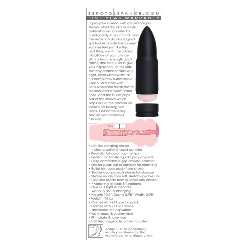 Masturbador Vibrador Shell Shock