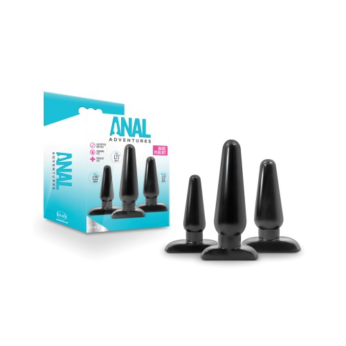 Kit Básico Plugs Anal Adventures Negro