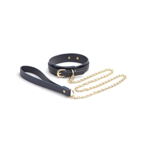 Bondage Couture Vinyl Collar Leash Blue