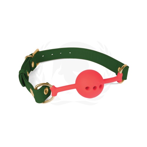 Ball Gag de Silicona Spartacus con Correas Verde 46 mm