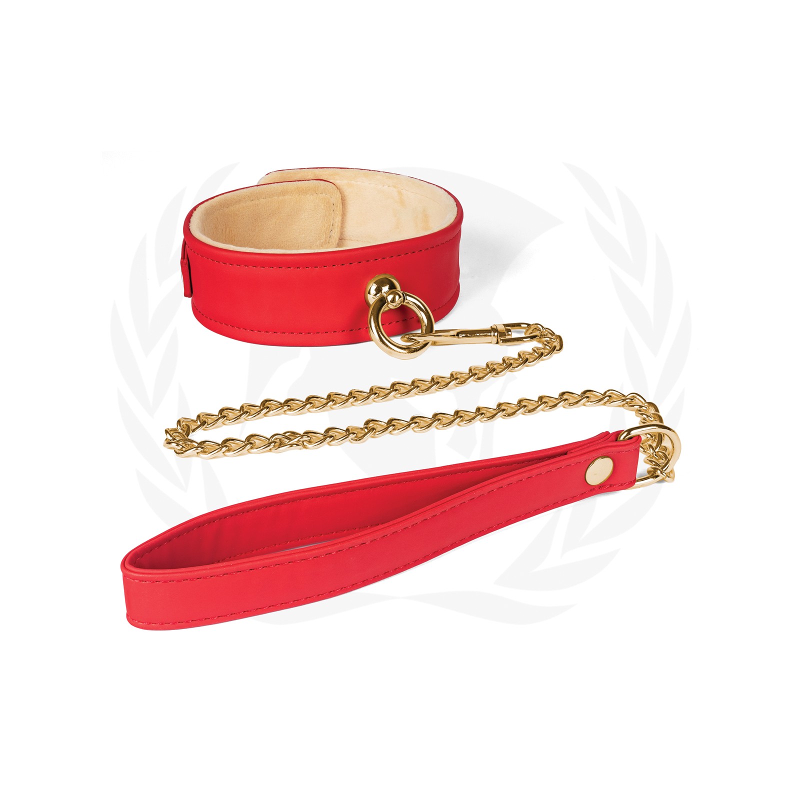 Spartacus Plush Lined PU Collar Red