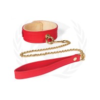 Spartacus Plush Lined PU Collar Red