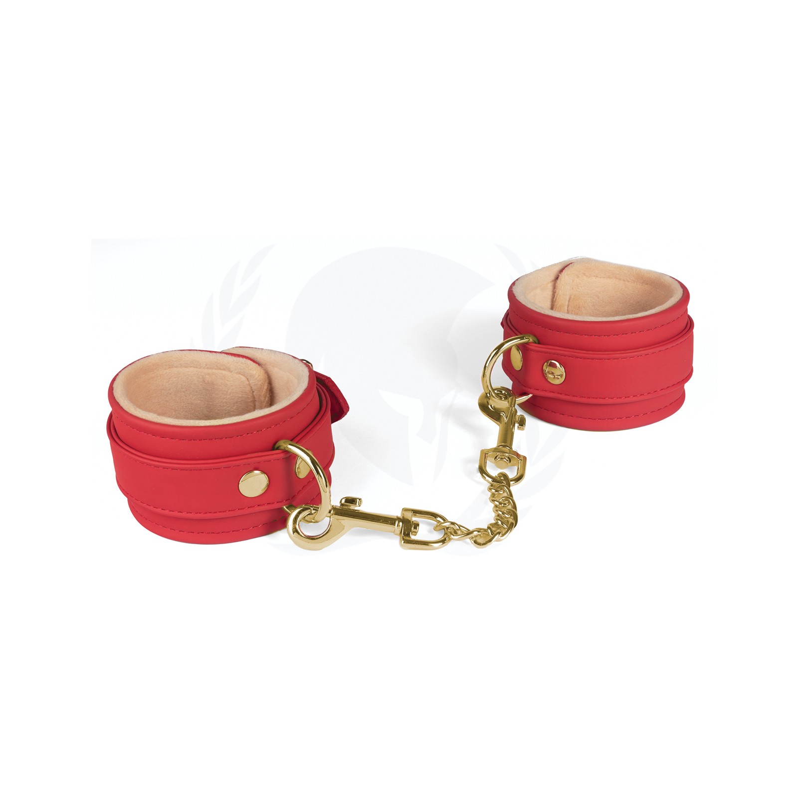 Spartacus Red PU Wrist Cuffs Plush Lining