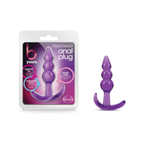 Blush B Yours Triple Bead Anal Plug Purple