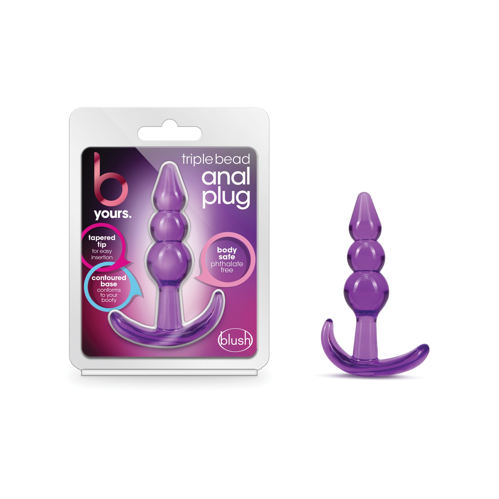 Plug Anal Triple Perla Blush B Yours Púrpura