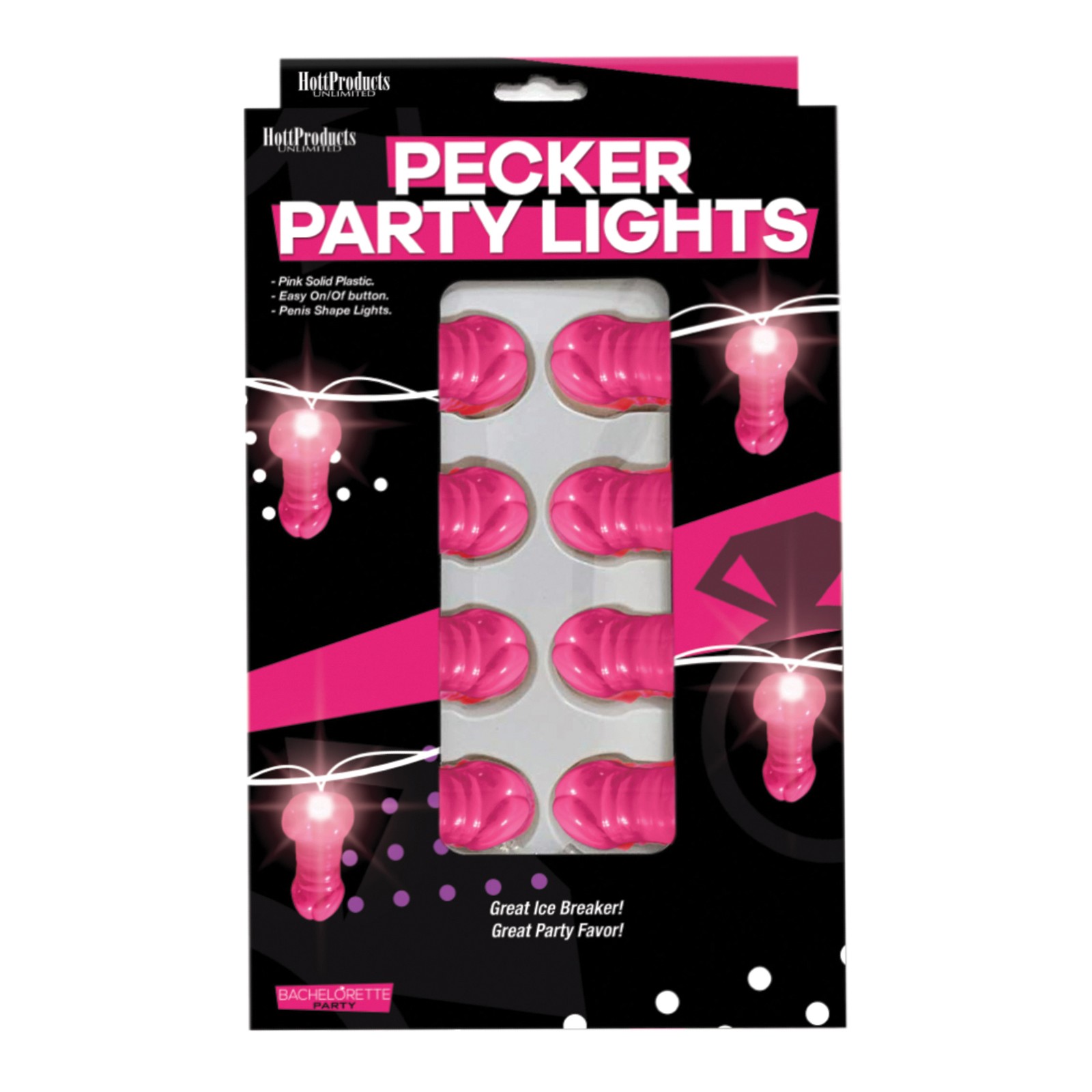 Light Up Pink Pecker String Lights for Party Fun