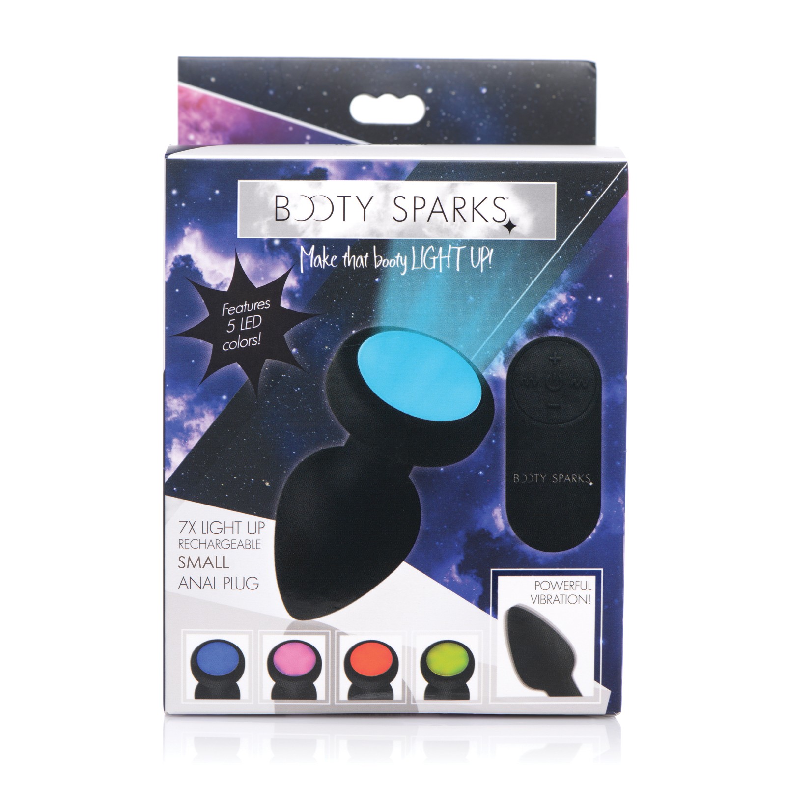 Booty Sparks Silicone Vibrating LED Plug - Small - Unique Anal Play