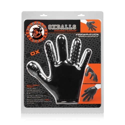 Guante Finger Fun Oxballs Negro para Estimulación Mejorada