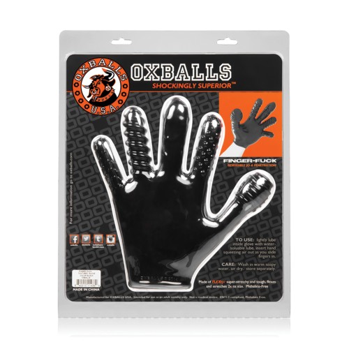 Oxballs Finger Fun Glove Black for Enhanced Stimulation