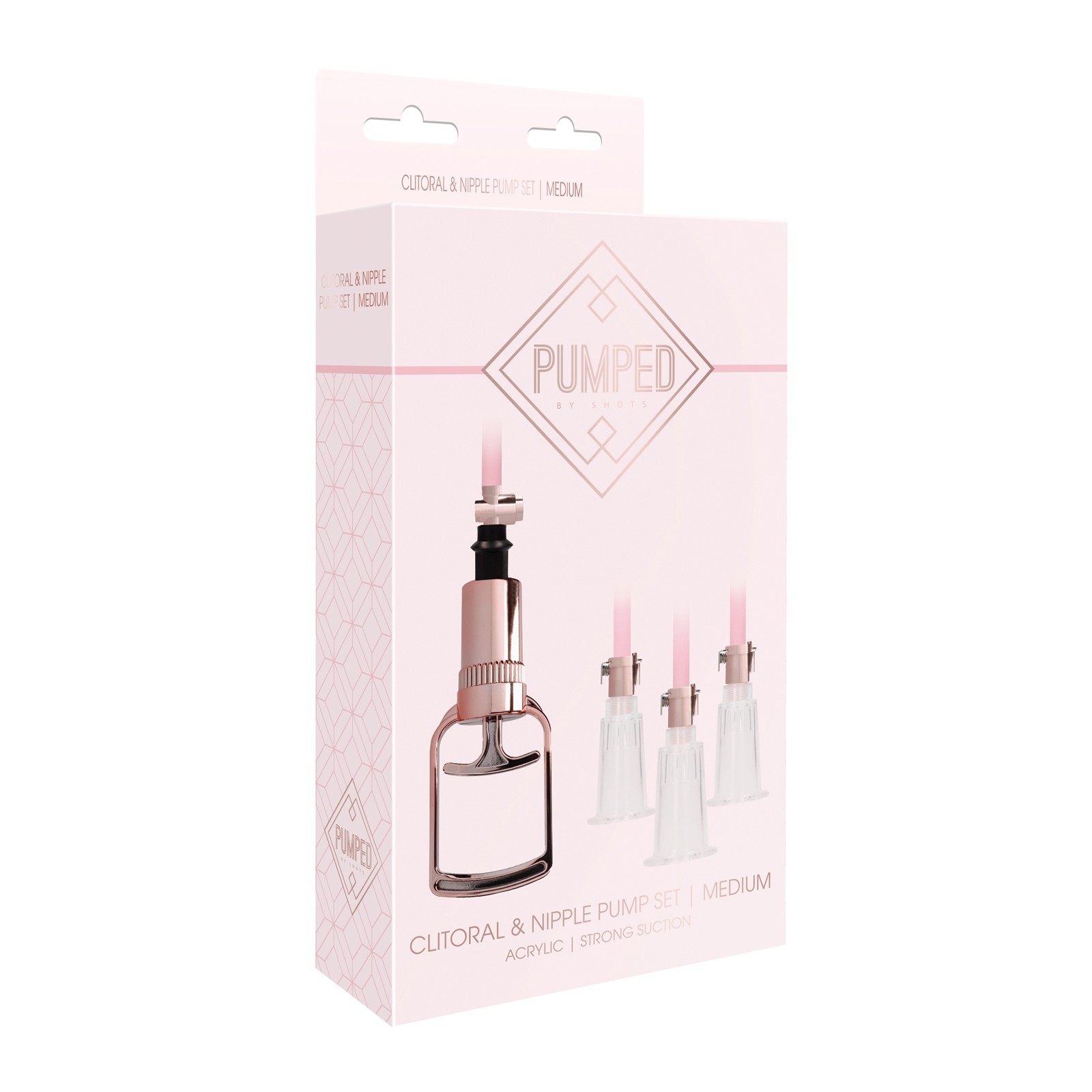 Shots Pumped Clitoral & Nipple Pump Set - Medium Rose Gold