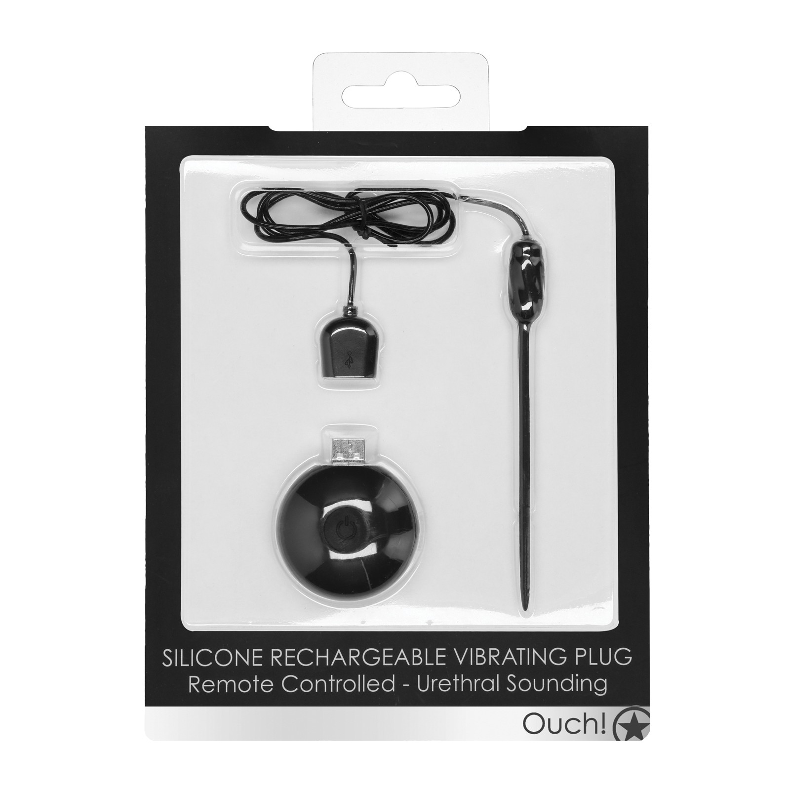 Shots Ouch Urethral Sounding Plug - Rechargeable Black