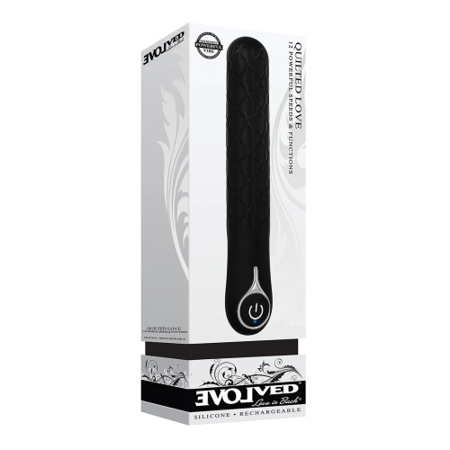 Evolved Quilted Love Black Vibrator Rechargeable