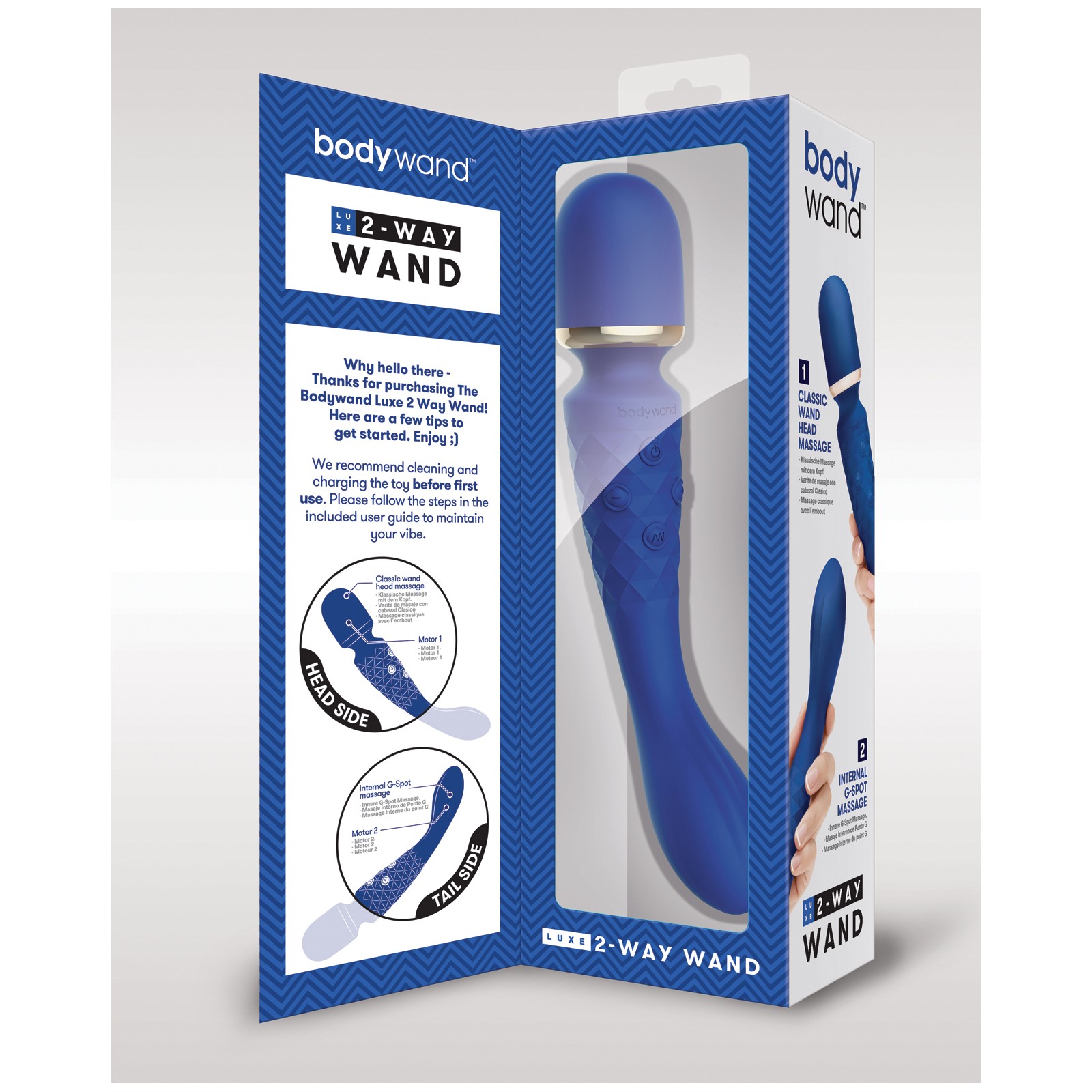 Bodywand Luxe 2 Way Wand Massager Blue