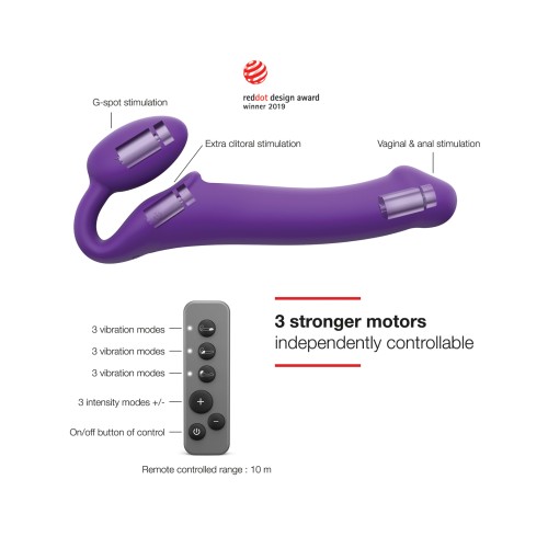 Strap on Me Vibrador Encajable Flexible Strapless Grande - Púrpura