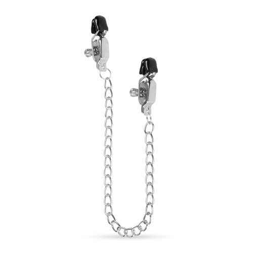 Easy Toys Big Nipple Clamps with Chain - Silver