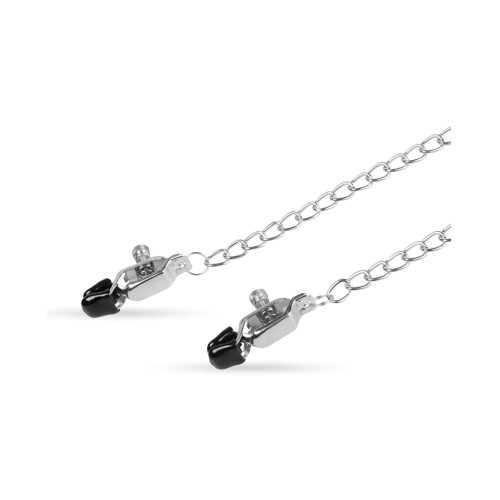 Easy Toys Big Nipple Clamps with Chain - Silver