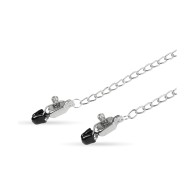 Easy Toys Big Nipple Clamps with Chain - Silver