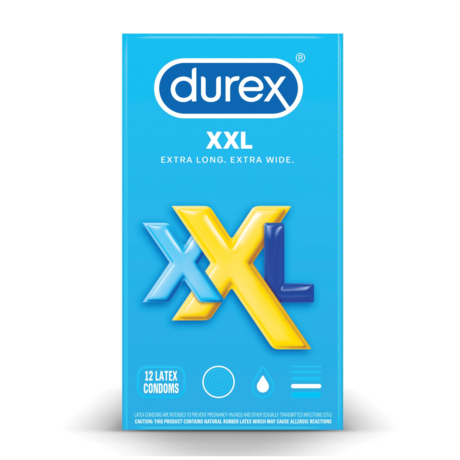 Condones Durex XXL Extra Grandes Paquete de 12