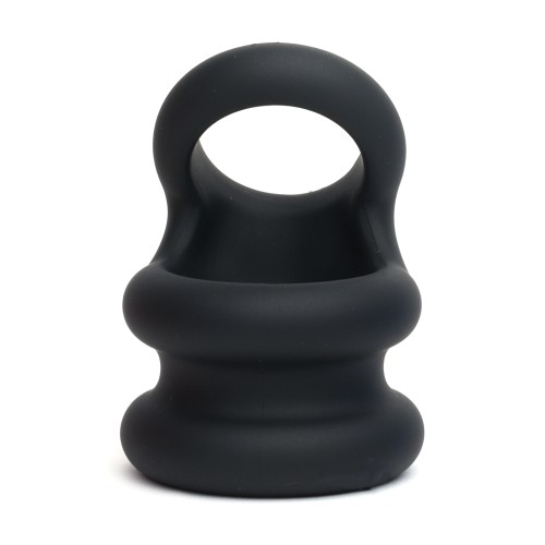 Switch Hitter Cock Ring and Ball Stretcher - Black