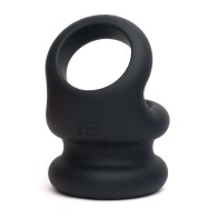 Switch Hitter Cock Ring and Ball Stretcher - Black