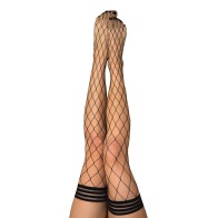 Kix'ies Michelle Large Fishnet Thigh High Black A