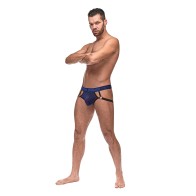 Diamond Mesh Jock Ring Blue L/XL