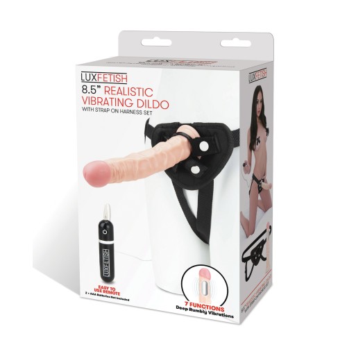 Dildo Vibrador Realista de 8.5 con Set de Arnés Strap-On Lux Fetish