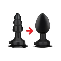 Inflatable Vibrating Butt Plug Black - Customizable Pleasure