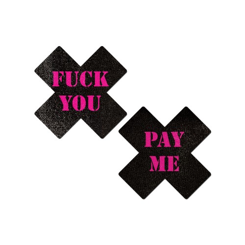 Pastease Fuck You Pay Me Cross Black Pink