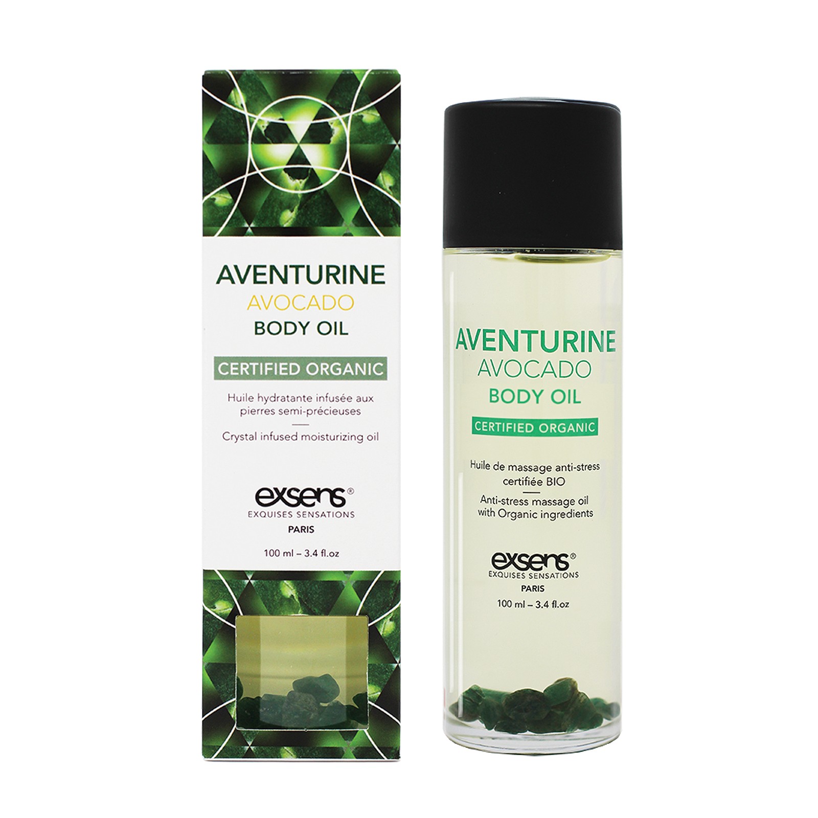 EXSENS of Paris Organic Body Oil Adventurine Avocado