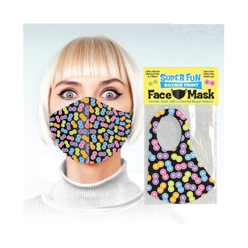 Super Fun Boobie Print Novelty Mask