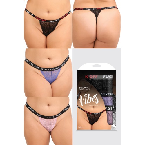 Pack de 3 Thongs Fuck Vibes Colores Asortidos