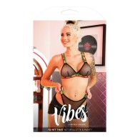 Vibes I'd Hit That Black Bralette & Panty Set L/XL