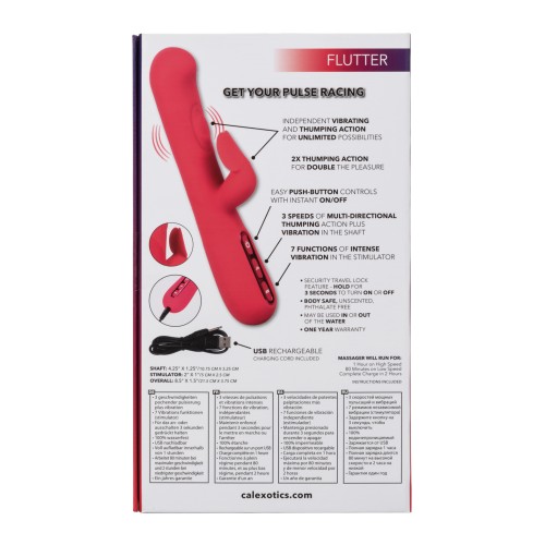 Throb Flutter Potente Estimulador Dual en Rosa