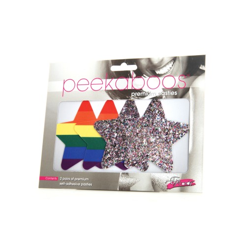 Peekaboos Pride Rainbow Glitter Stars Pasties Pack of 2