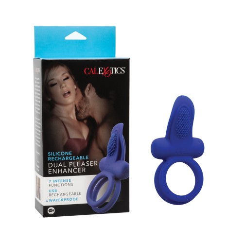 Couples Enhancers Silicone Rechargeable Dual Pleaser Enhancer - Blue