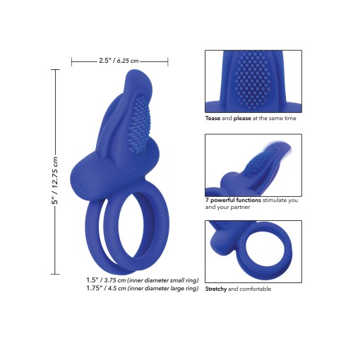 Couples Enhancers Silicone Rechargeable Dual Pleaser Enhancer - Blue