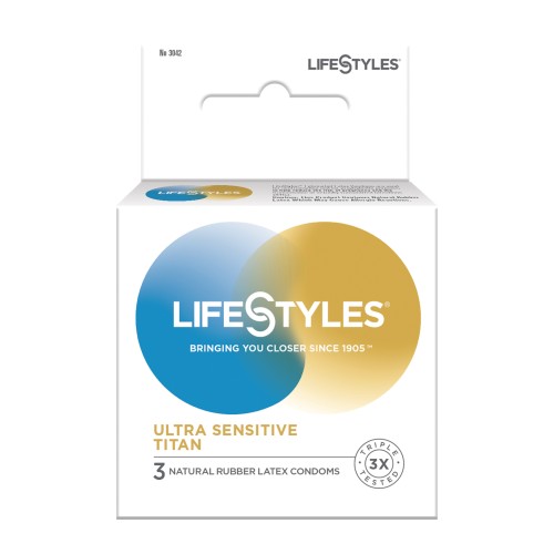 Lifestyles Ultra Sensitive Titan Condoms Pack of 3