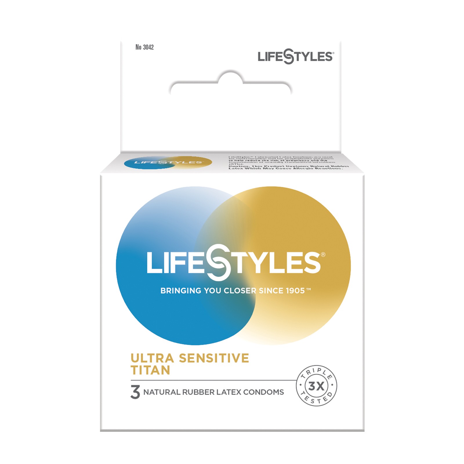 Lifestyles Ultra Sensitive Titan Condoms Pack of 3