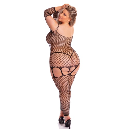 Pink Lipstick In My Head Net Bodystocking - Black QN