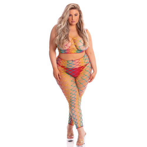 Pink Lipstick Roy G. Biv Bodystocking Rainbow